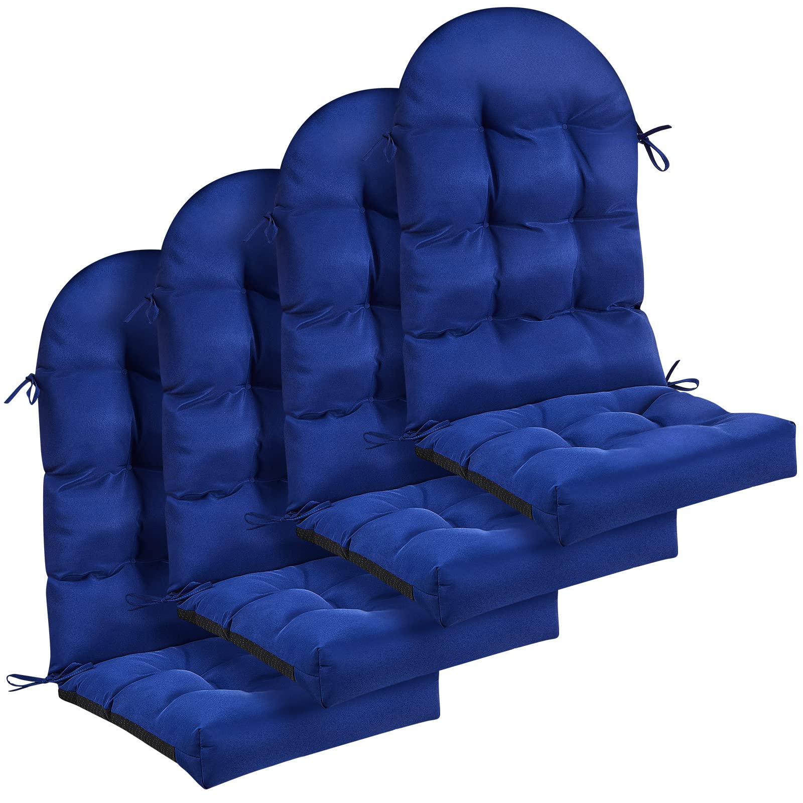 Geelin4 Pcs Adirondack Chair Cushion High Back Patio Chair Cushion 44 x 19 x 4 Inch Tufted Weather Resistant Fade Resistant Seat Rocking Chair Cushion for Patio Rocking Chair Cushion Seat (Dark Blue)