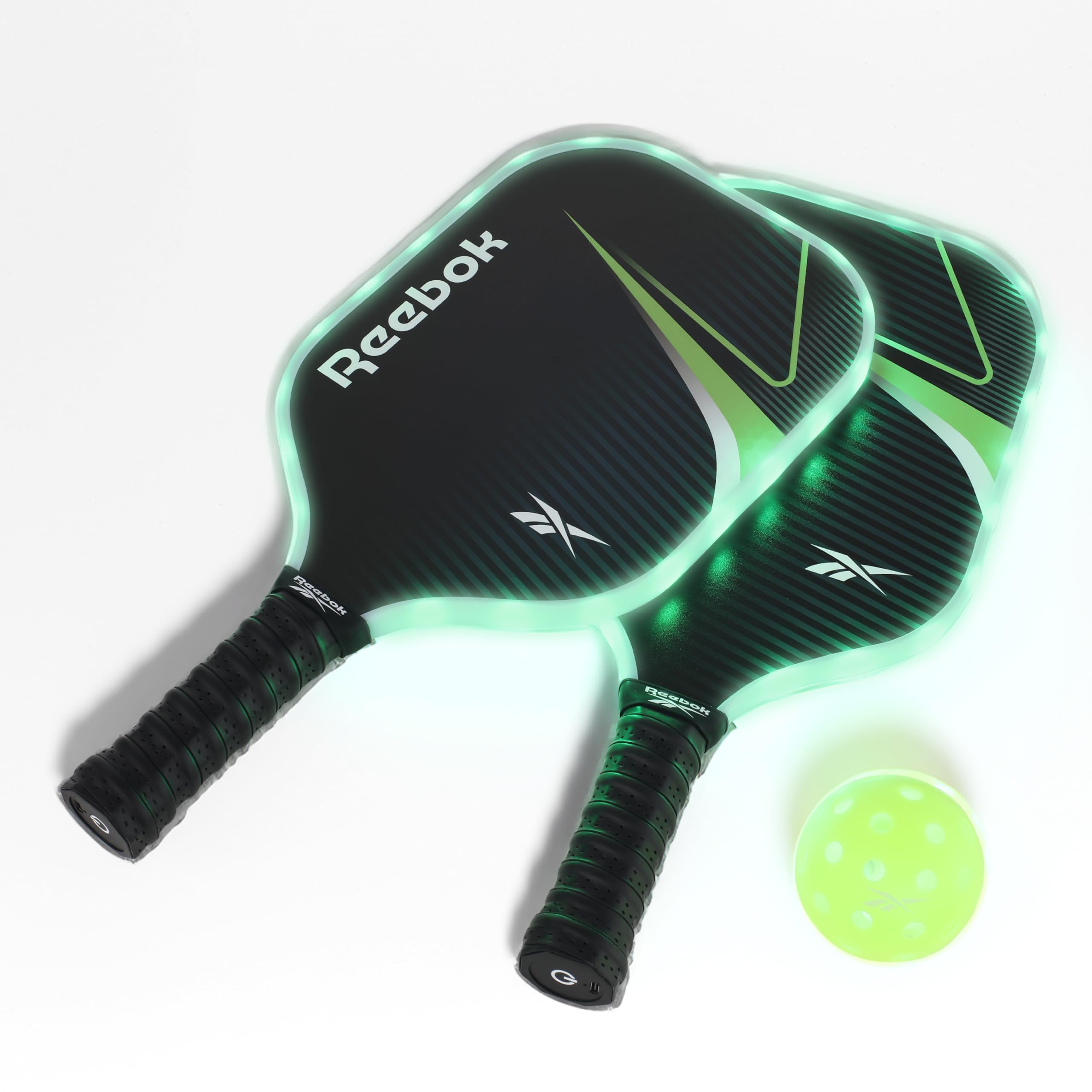 Reebok - LED-Pickleball-Set, hohe Sprungkraft, Outdoor-Pickleballs mit Präzision, 40-Loch-Muster, perfekt für nächtliche Spiele