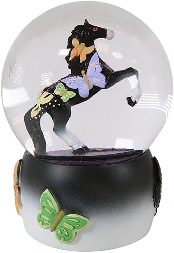 Miniatura 6 de Ebros Gift Trail of Painted Ponies Western Metamorphosis Mariposas, Caballo de Belleza Negro, Globo de Agua con Brillantina de 5.25 pulgadas de