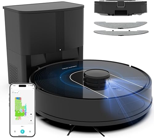 Bagotte Robot aspirador y trapeador combinado, aspiradora robótica con 5000 Pa, programa, aspiradora robótica 4 en 1, silenciosa, autocarga,