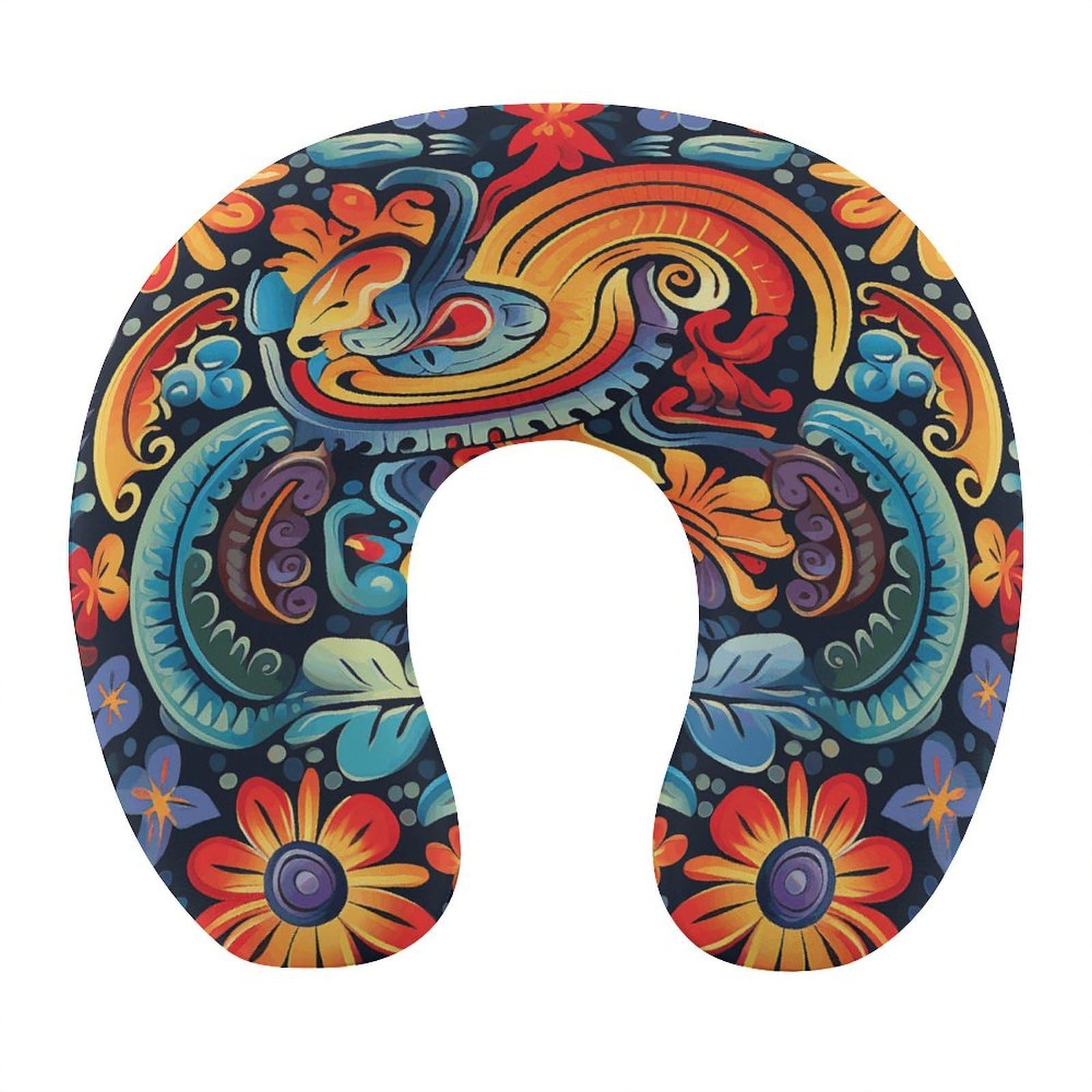 VstaDank Mexican Neck Pillow Soft Comfortable Travel U Shaped Pillows Portable Pillows for Shoulder Memory Foam Head Support Pillow for Airplane Car Home Office