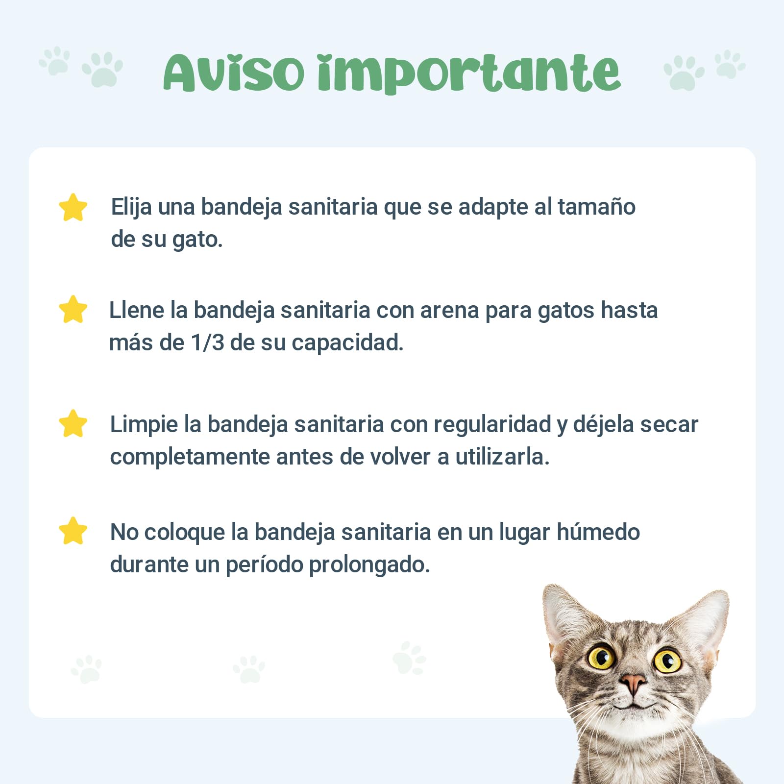 WENBOKMIN Bandeja Sanitaria de Acero Inoxidable para Gatos,50 x 35 x 15 cm | La bandeja sanitaria metálica para gatos tiene una superficie lisa y antiadherente, es fácil de limpiar y de uso duradero.