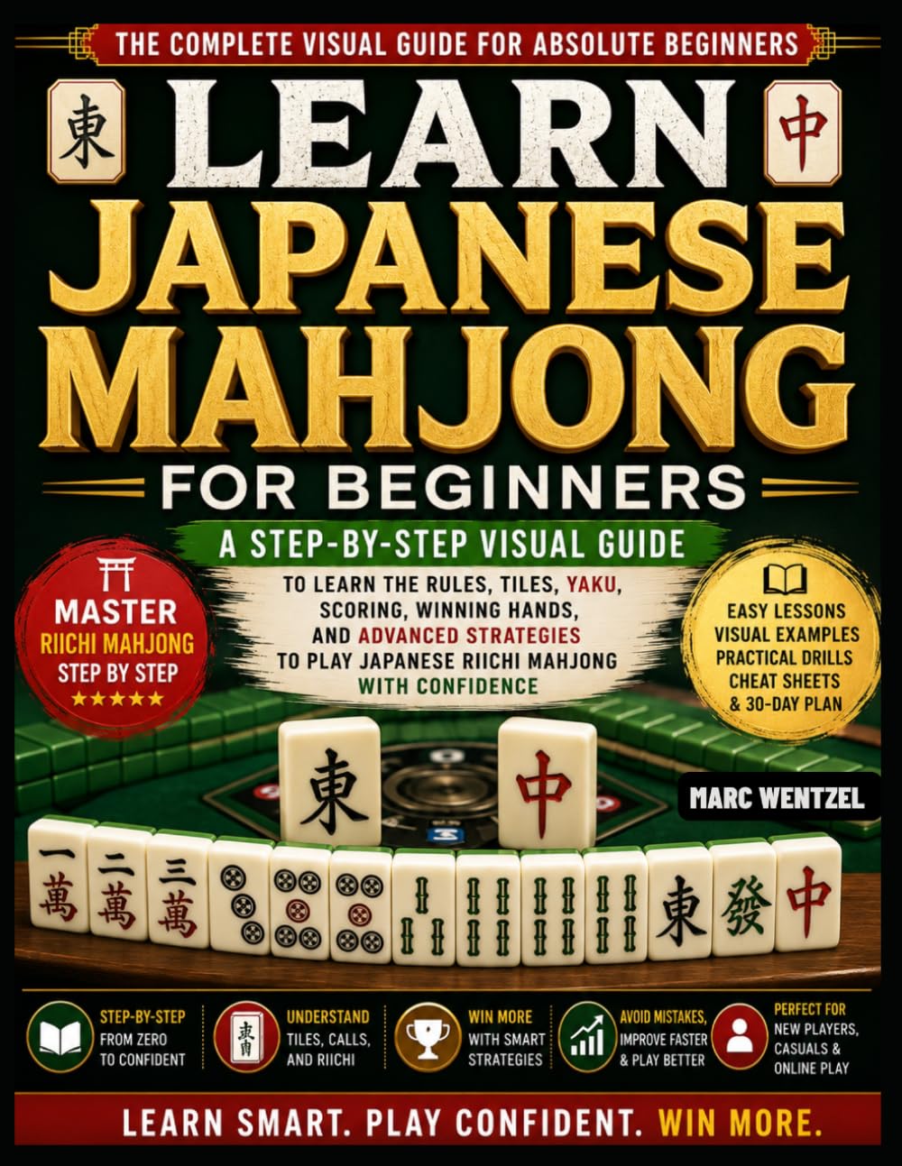 Learn Japanese Mahjong For Beginners: A Step-By-Step Visual Guide To Learning The Rules, Tiles, Yaku, Scoring, Winning Hands, And Advanced Strategies To Play Japanese Riichi Mahjong With Confidence