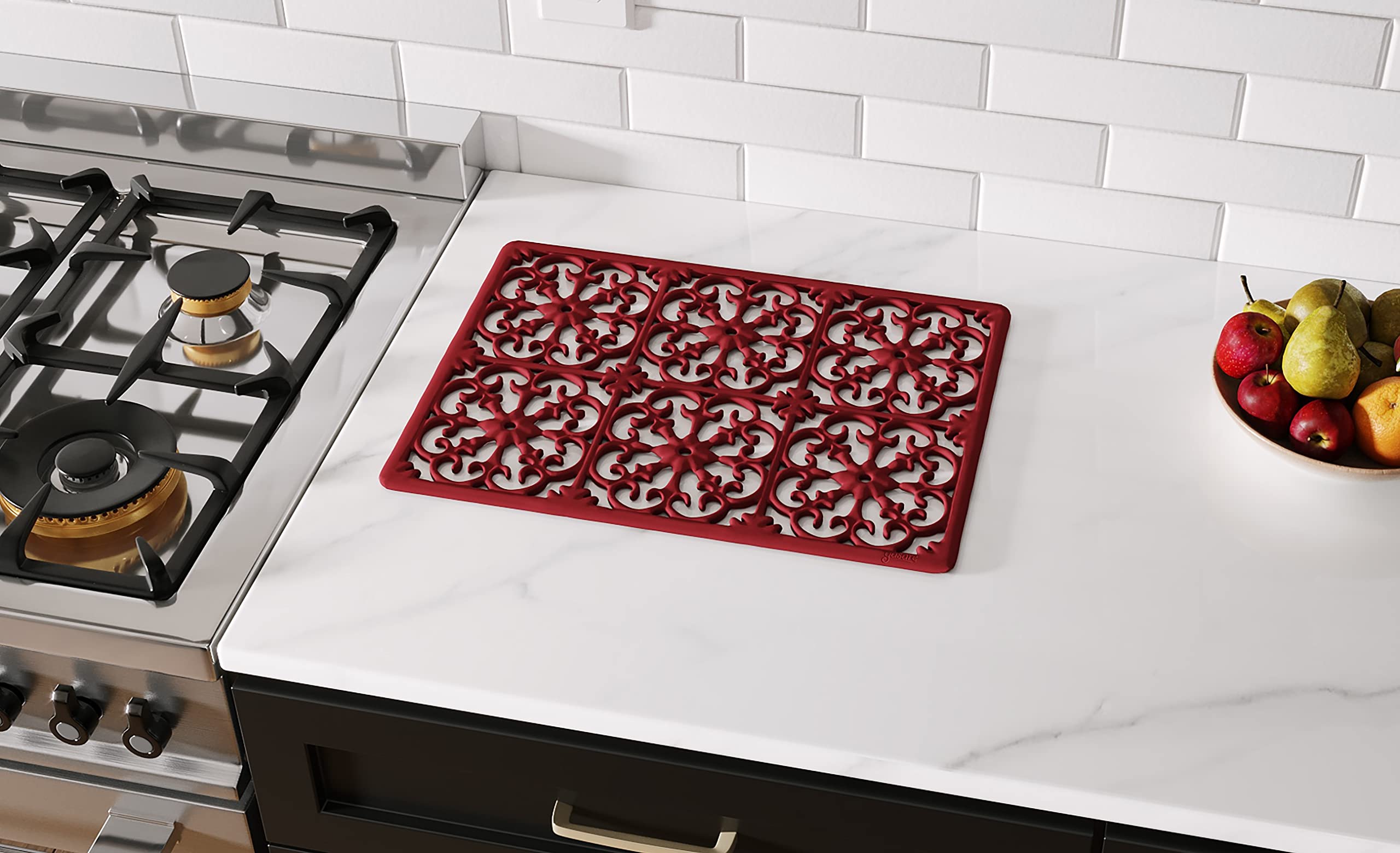 GASARÉ, Salvamanteles de silicona extra grande, grueso, para platos calientes, ollas y sartenes, tapete resistente al calor para encimera, almohadilla caliente para cocina, fácil de limpiar, 16 x 12 x
