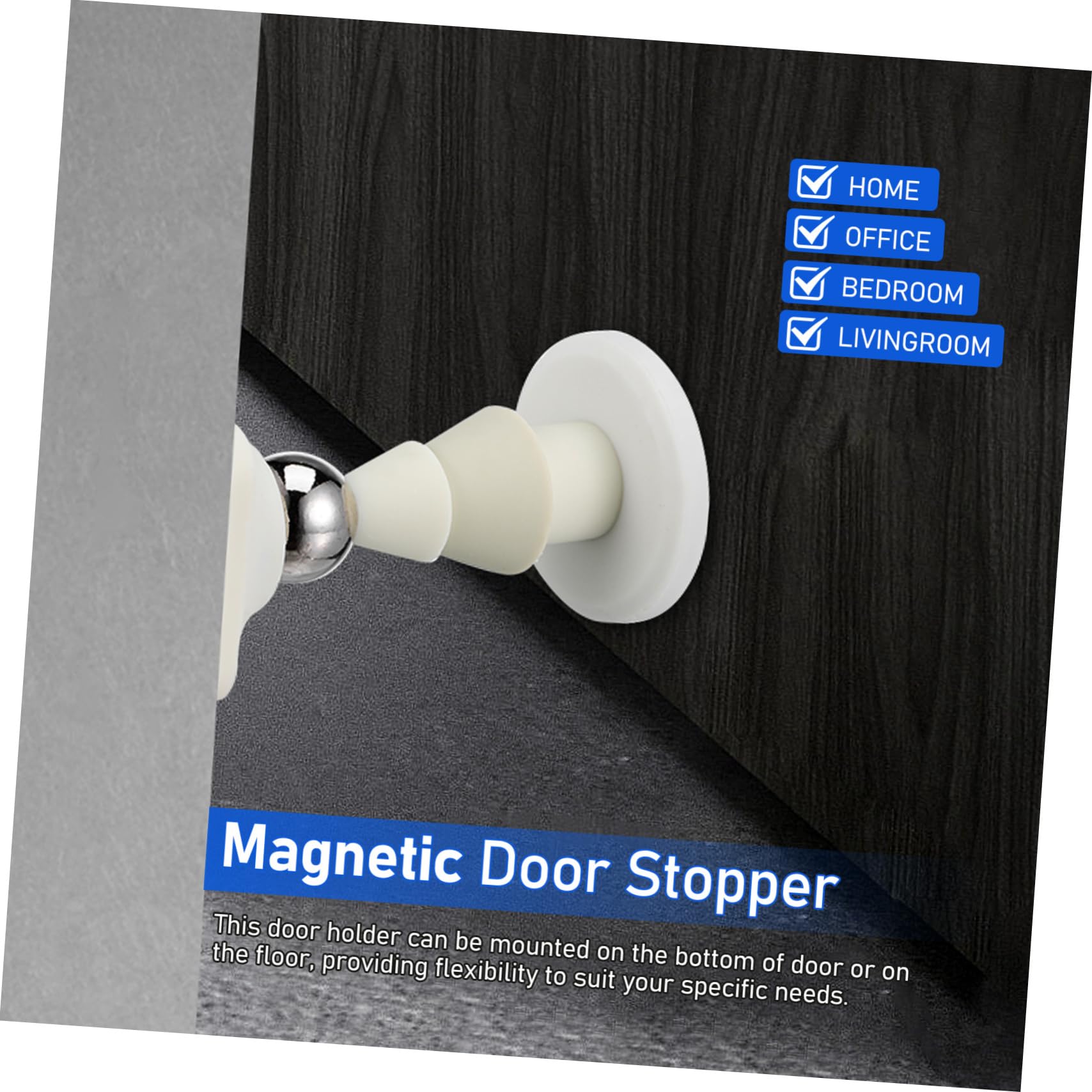 VILLCASE Tope De Puerta Atrapar Tapón Adhesivo Puerta Magnético Adentro Detener Tapones para Protector Se Detiene Tope De Puertas De Seguridad Metal
