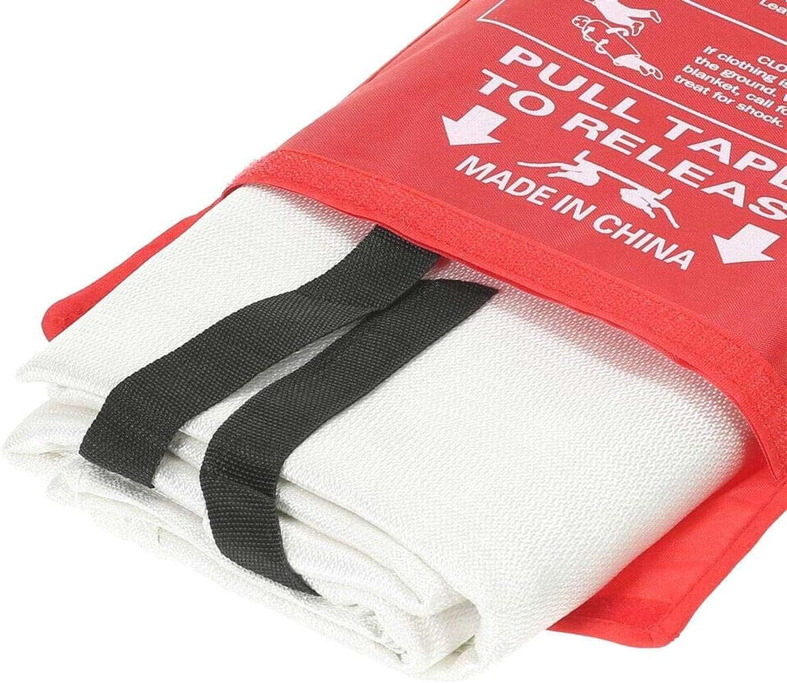 Fire Blanket Quick Release Safety Fire Blanket in Case with Loops Easy to Install & Quick to Deploy in Emergency Ideal for Kitchen Home Office Fire Blanket for Kitchen