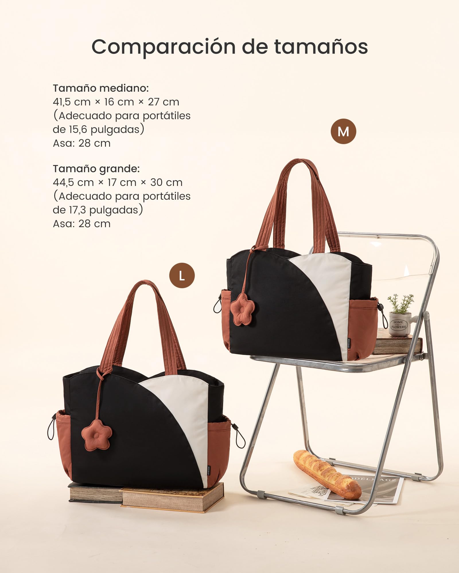 LOVEVOOK Bolso Mujer Grande, Puffer Bolso Universidad Shopper, Bolsos Ordenador Portatil Tote Bag para Universitarias Trabajo Oficina