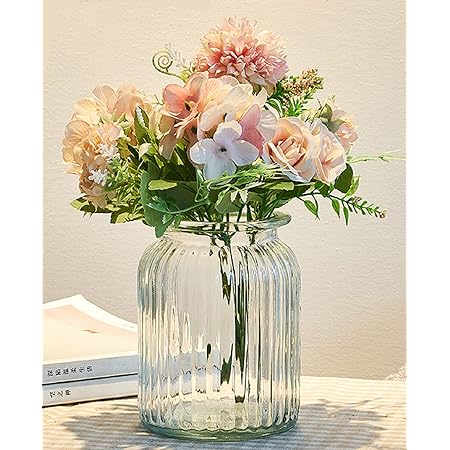 Amazon Co Jp 花瓶 ガラス 透明 花器 フラワーベース 大 ガラスベース ガラスボトル アレンジ インテリア 水栽培 生け花 造花 おしゃれ シンプル インテリア ホーム キッチン