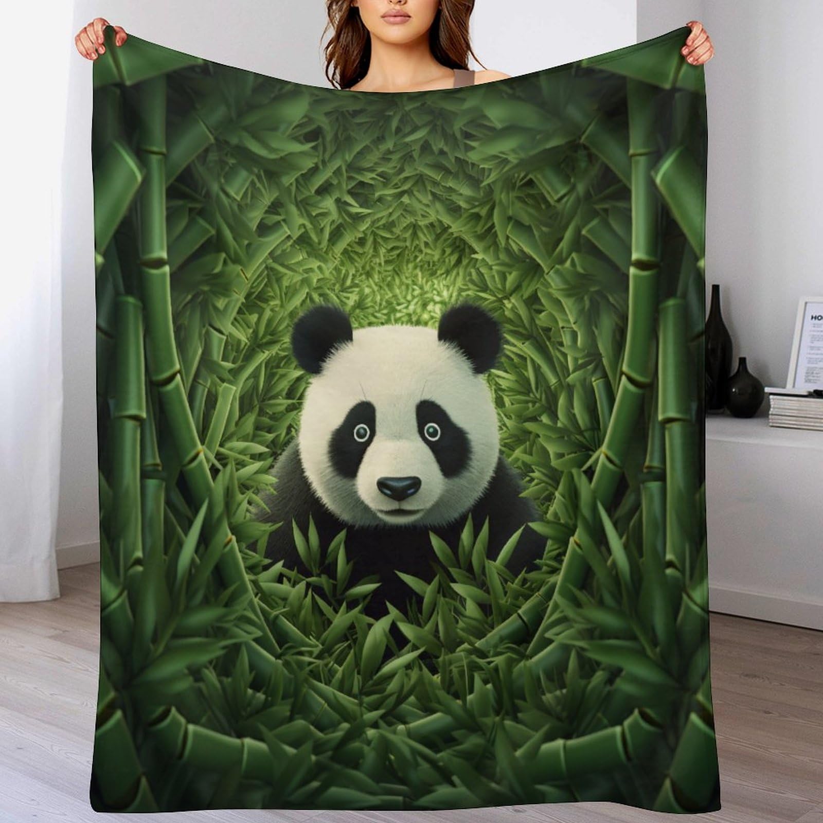 Couverture panda contre le froid plaid flanelle doux lit