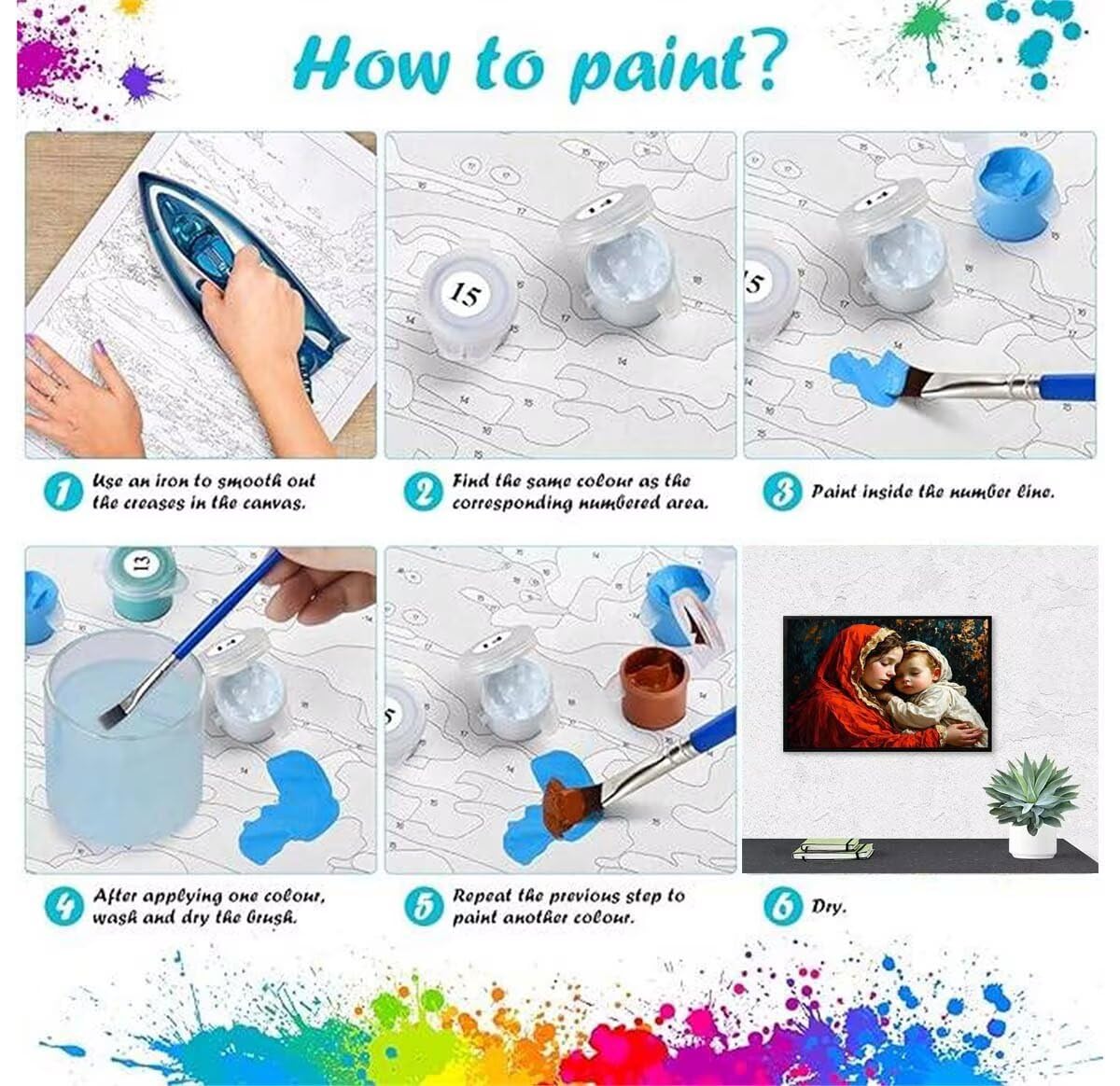 Tifnuer Pittura Ad Olio Con Numeri – Donna Astratta, Kit Completo Con 24 Acrilici E Pennelli, 80x110cm