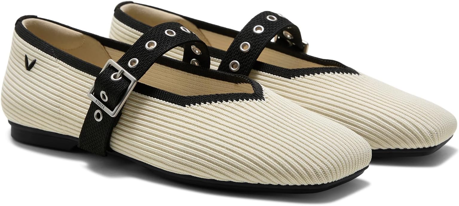 Myriel Margot 3.0 Mary Jane Flats for Women, Comfortable Square Toe Fashion Adjustable Metal Buckle Sustainable Ballet Flat Shoes