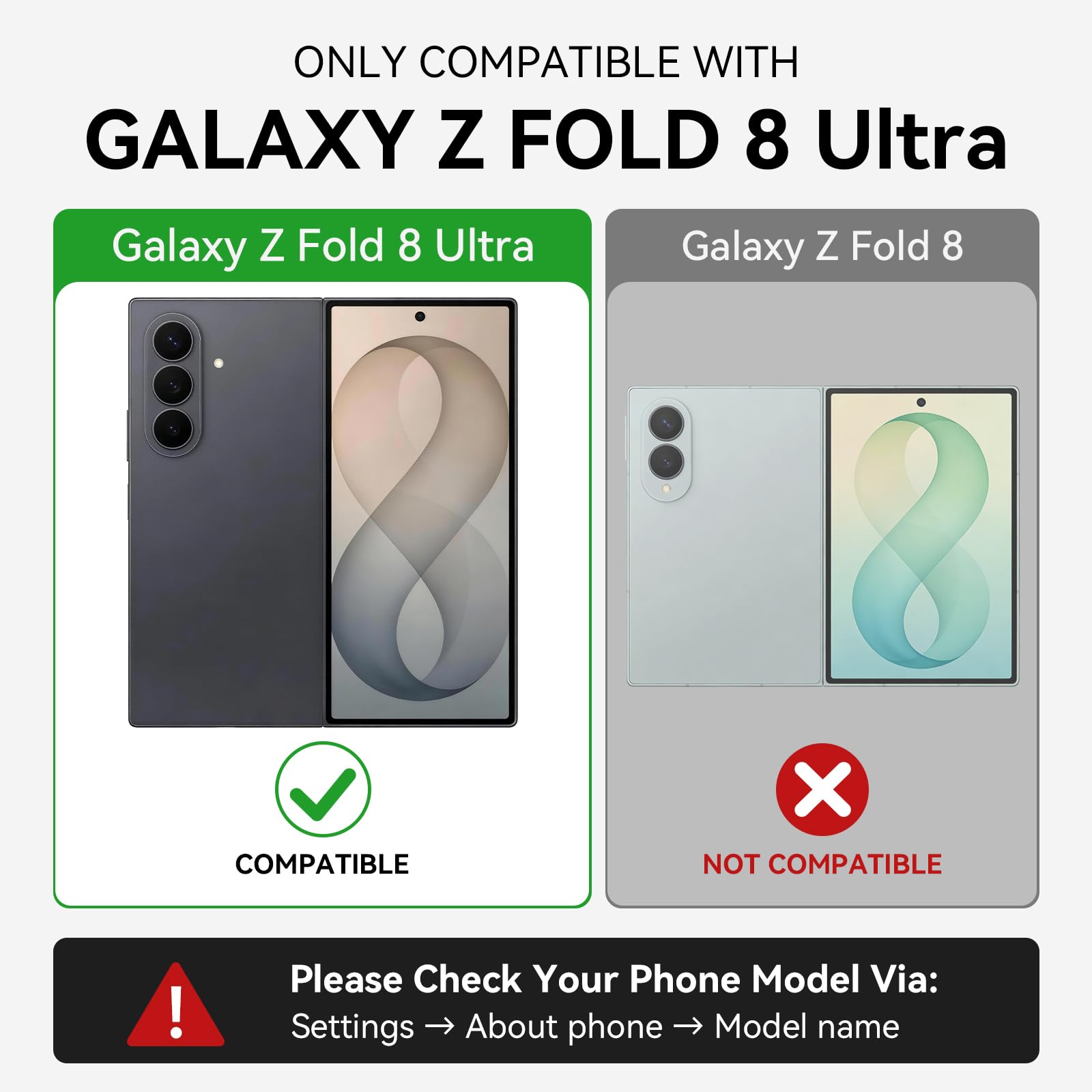 Defencase Funda tipo cartera para Galaxy Z Fold 8 Ultra con tarjetero | Con bolsillo con cremallera RFID, piel sintética suave y duradera, pulsera, fundas con tapa para teléfono con soporte para