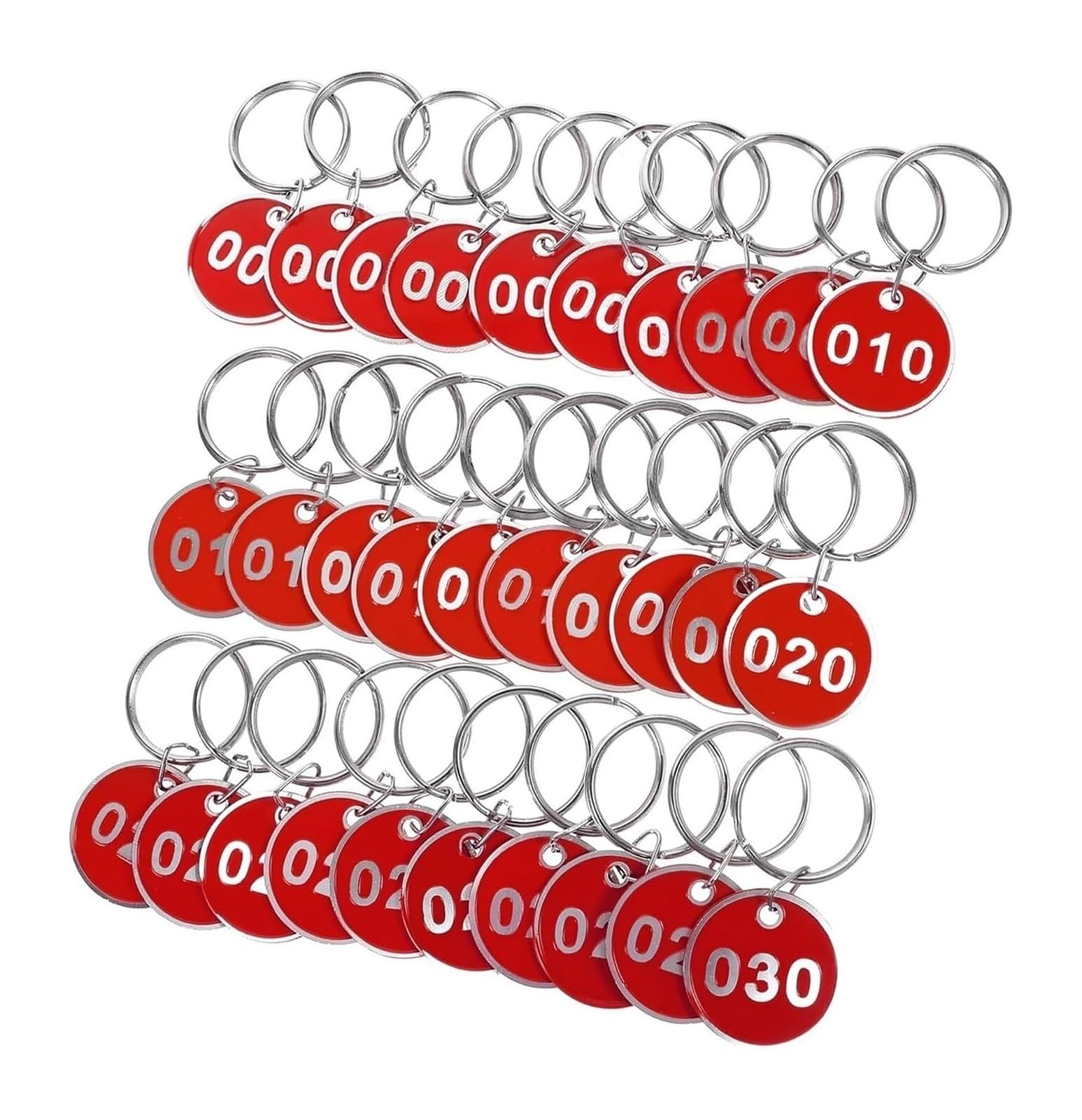Targhe metalliche, Etichette con numeri rotondi identificative portachiavi in ​​alluminio ruggine da 100 pezzi(101-200)