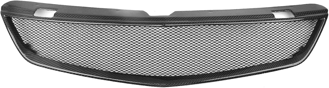 Car Upper Bumper Hood Mesh Grid Racing Grill Compatible with Mitsubishi Lancer ES OZ Rally 2006-2007Carbon Fiber