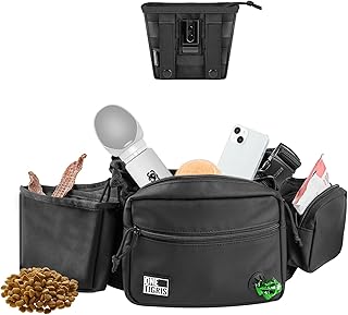 OneTigris Leckerlitasche für Hunde, Große Bauchtasche Hundetraining, Gassi Tasche Hund mit Magnetverschluss und Inklusive Kotbeutelspender, mit Herausnehmbarer Leckerlibeutel, für Taktisches Training