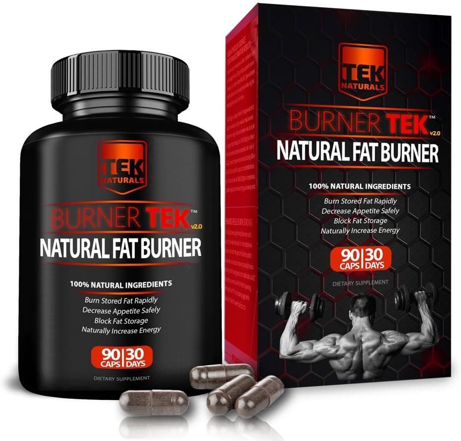 BurnerTEK™ Natural #1 Rated Fat Burner - 12 Fat Burning Ingredients, 90 Pills, 30 Day Supply - Lose Weight, Energy & Stamina