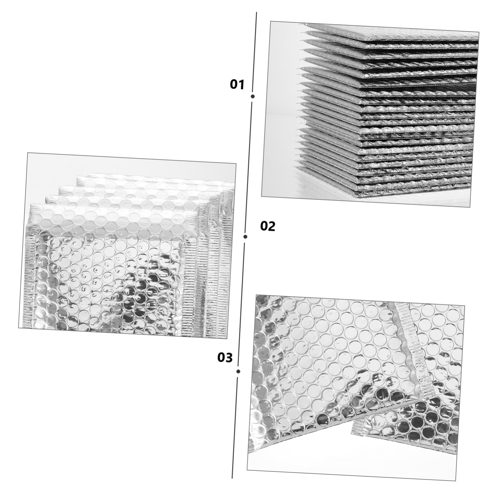 DOITOOL 100 Enveloppes Argentées à Bulles Auto-adhésives Pack de 100 Pièces Matériau Synthétique Léger pour Expédition pour Bureaux et Boutiques
