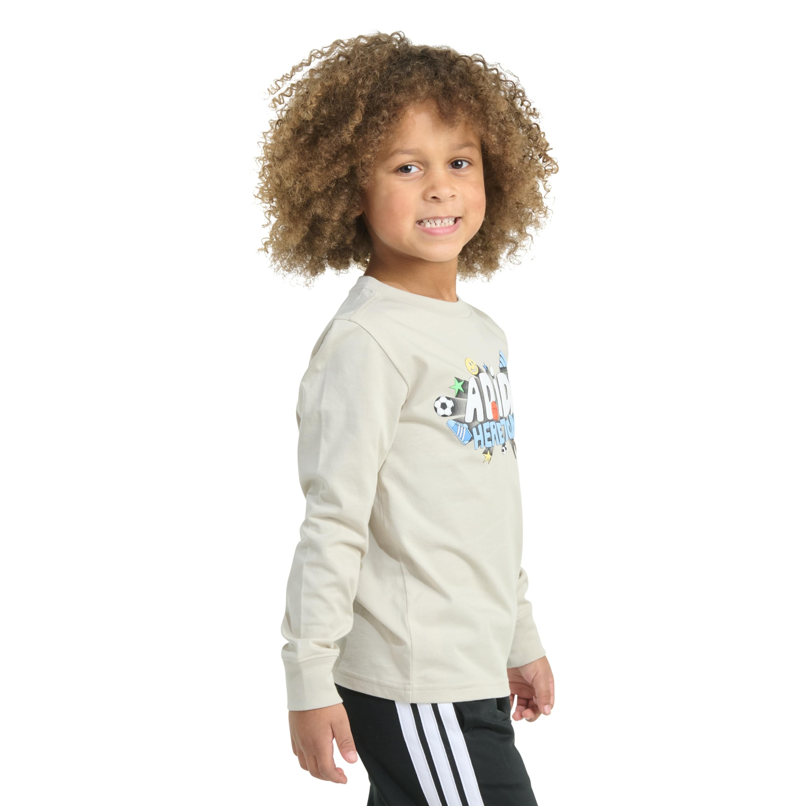 adidas Long Sleeve Expression Tee Maglietta a Maniche Lunghe Expression Bambini e Ragazzi (Pacco da 1)