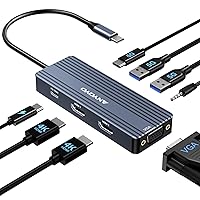 ANYOYO Docking station USB C Dual HDMI 4K@60HZ, 8 in 1 docking station triplo display