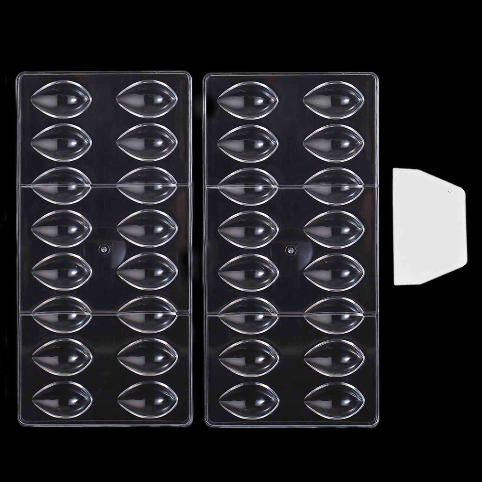Binwat Chocolate Candy Mold PC Polycarbonate Chocolate Making Mould with Scraper (Water Drop Shape, 2pcs)