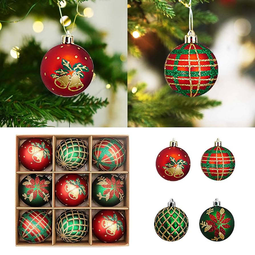 Giwnhvx 60個 クリスマスツリーボールオーナメントセット 飛散