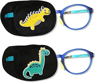 Astropic 2Pcs Eye Patches for Kids | Boys Dinosaur Eye Patch for Glasses | Medical Eye Patches for Children with Lazy Eye | Amblyopia Eye Patch for Toddlers (Right Eye)
