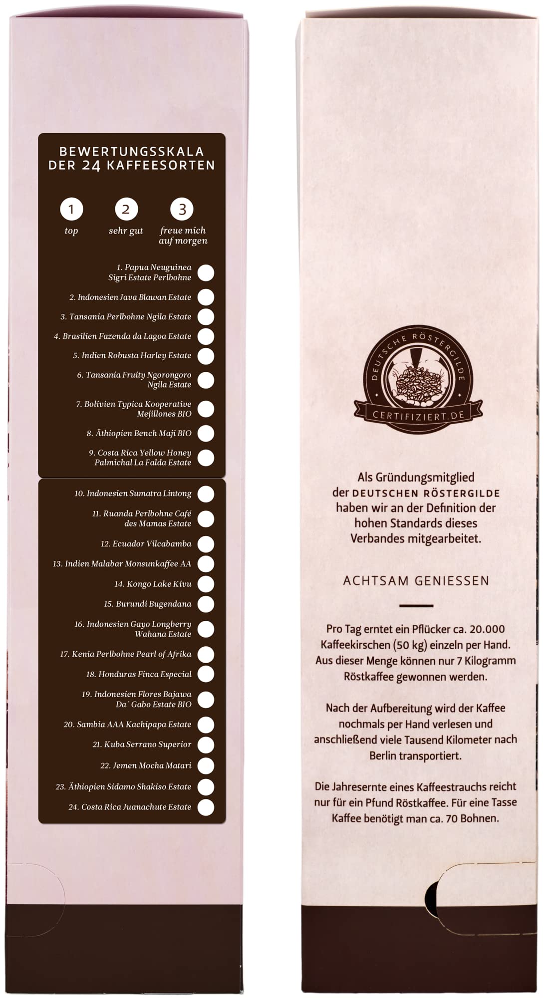 Probierset Kaffee - Unsere 24 Besten (24x50g / ganze Bohne)