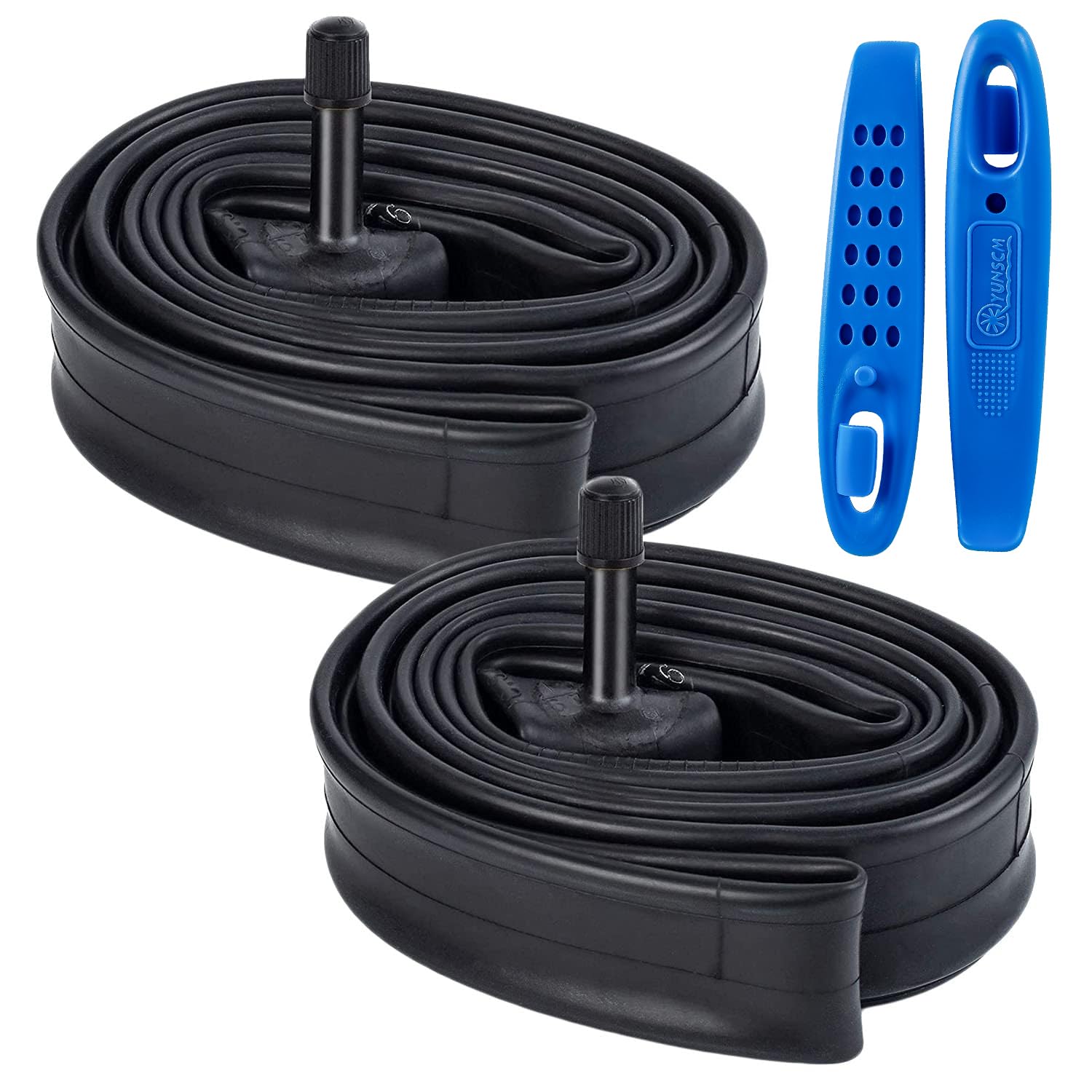 YunSCM 2-PCS 47/57-559 26 inch Bike inner tube 26x1.75 26x1.90 26x1.95 26x2.0 26x2.1 26x2.125 AV32mm Schrader Valve Compatible with 26x1.75/2.125 Road/MTB Bike Tyre Tubes — image 1