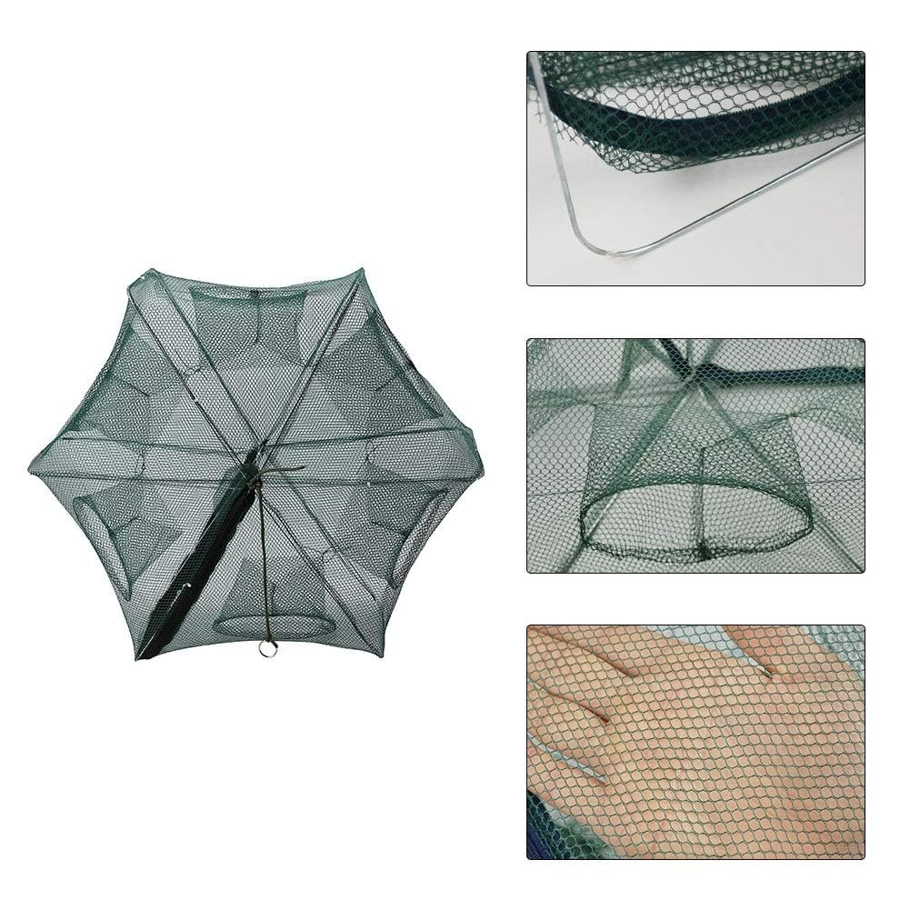 6/12 Fori Rete da Pesca Pieghevole Automatico Trappola Rete da Pesca Netto Gamberetti Gabbia Nylon Granchio Pesce Trappola Colata (6 Fori)