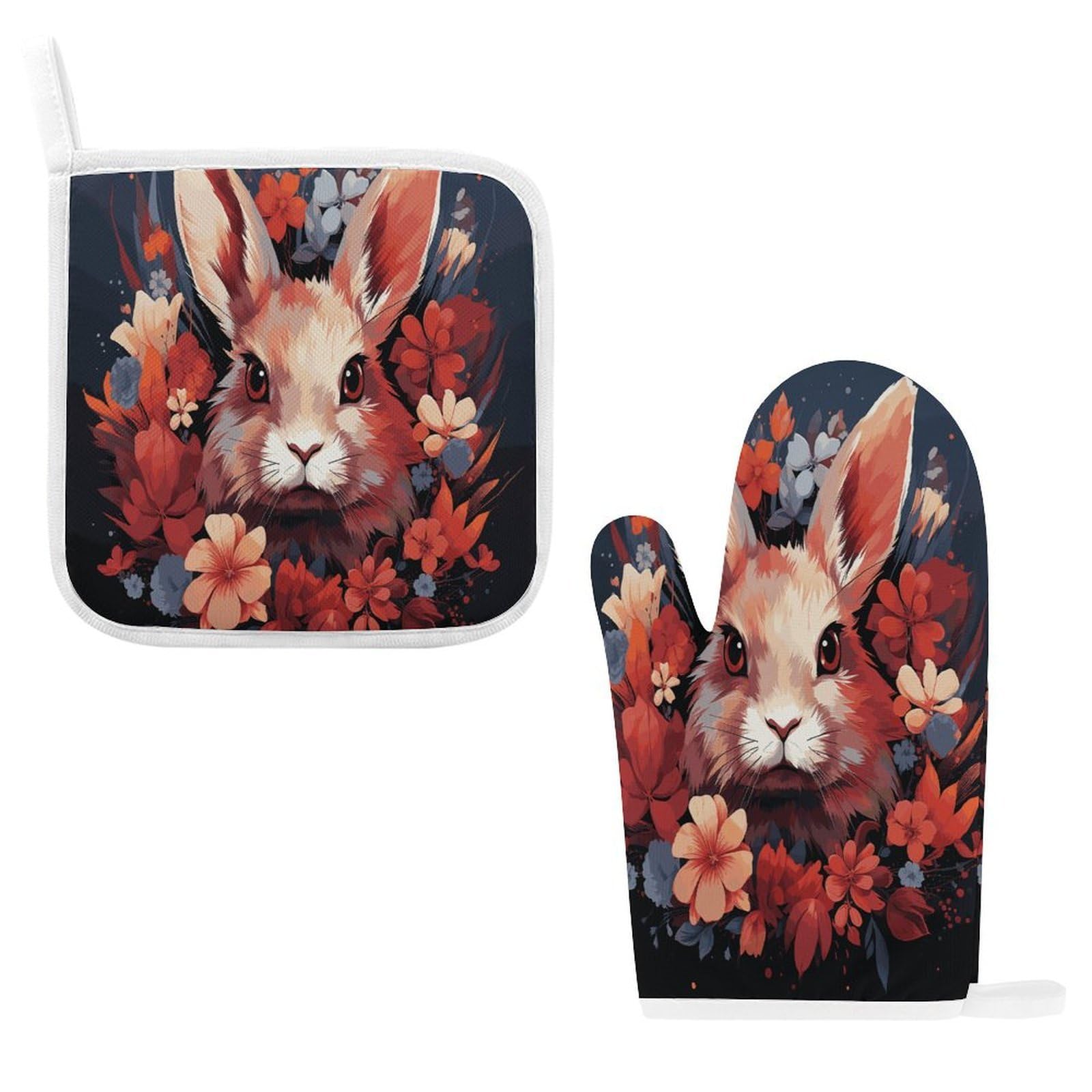 Fodpand Style Easter Bunny Oven Mitts And Pot Holders Sets