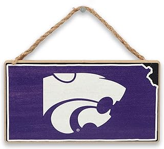 Kansas State University Shaped Hanging Wood Wall Decor - Small Kansas State Wildcats Decoration - Great Gift Idea