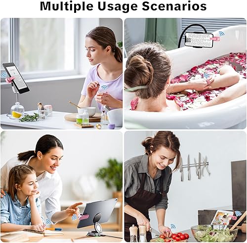 Miniatura 8 de Anillo giratorio de página remoto para Kindle Paperwhite Oasis Scribe Kobo, diseñado para fundas gruesas, control remoto de cámara para iPhone,