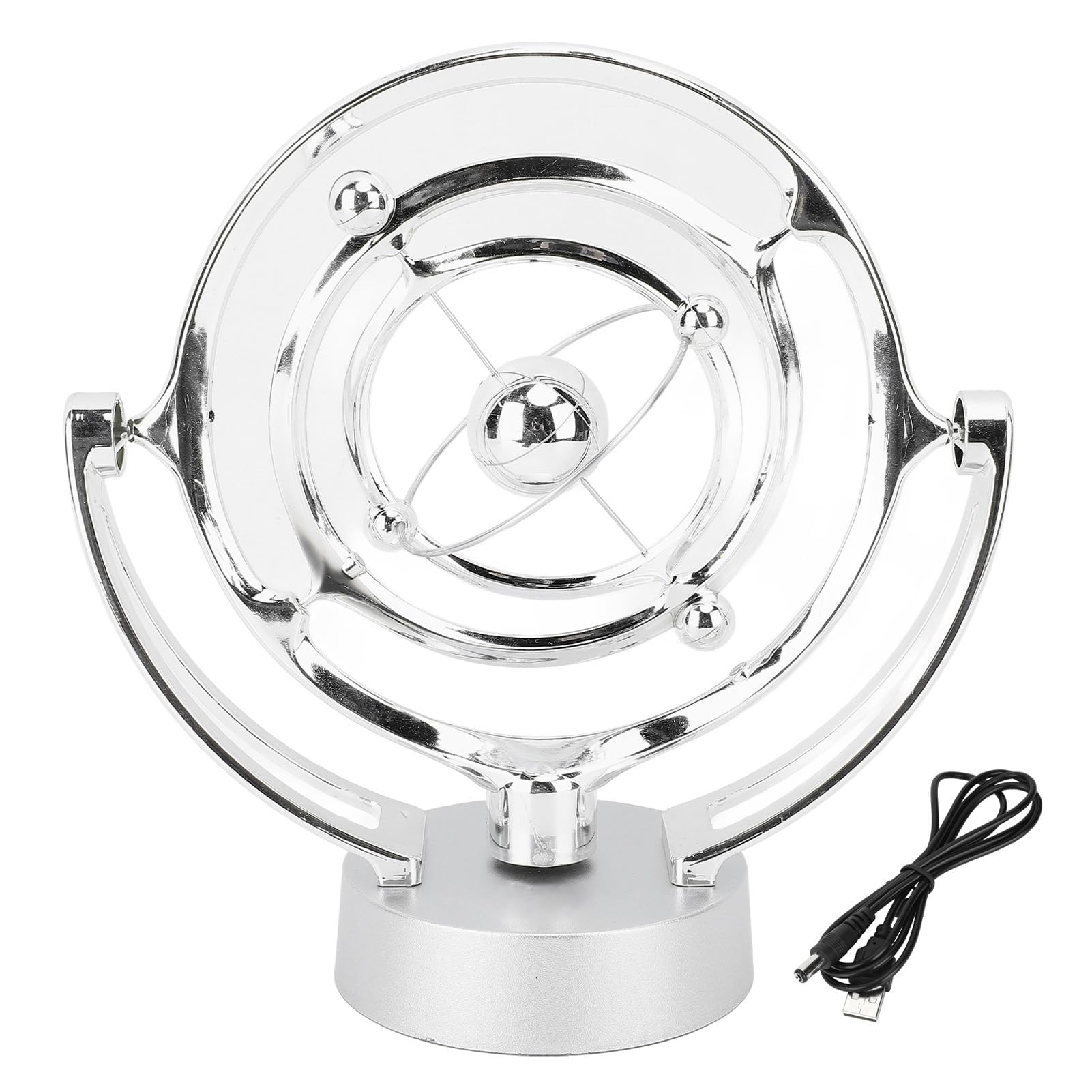 Perpetual Motion Machine, Perpetual Motion Desk Sculpture Toy Perpetual Motion Ball Ornament USB Battery Powered for Home Office Desk