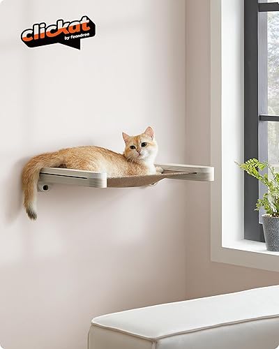 Miniatura 9 de Feandrea Clickat Collection - Hamaca para gatos No.001, cama para gatos montada en la pared, percha de pared para gatos que ahorra espacio, montaje