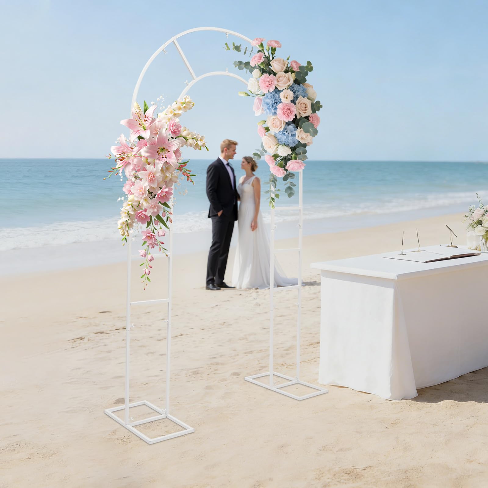 Decorazione per matrimonio, cornice ad arco, 220 cm, sfondo in metallo