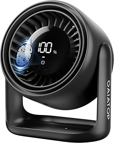Miniatura 12 de Gaiatop Ventilador de Escritorio con Control Táctil, Batería de 4000 mAh, Ventilador de Dormitorio Ultra Silencioso de 5 Velocidades con Pantalla