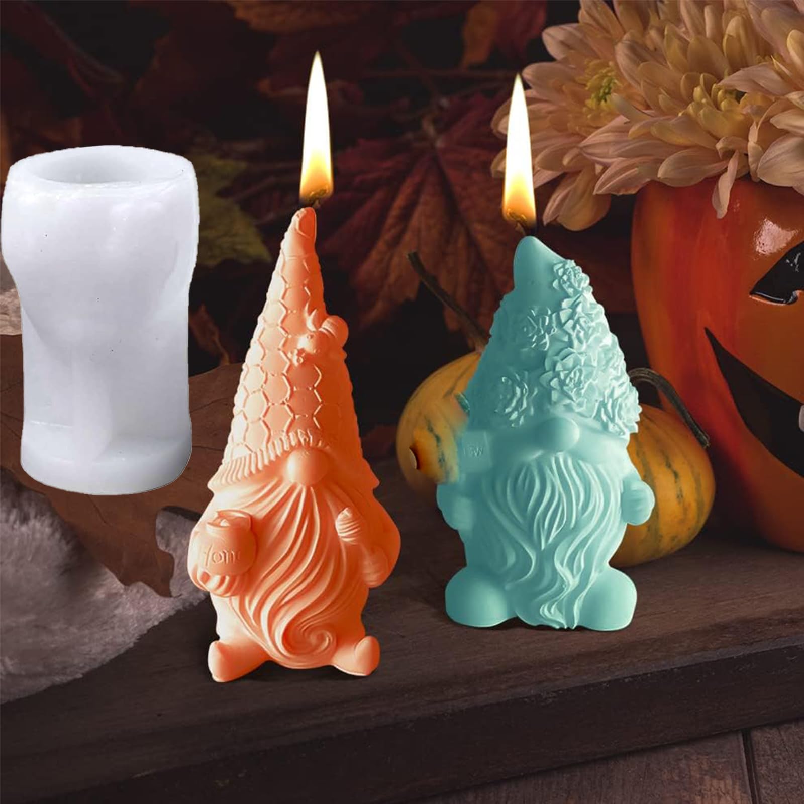 2x Weihnachtsmann Silikonformen - 3D Wichtel Formen Für Kerzen, Seifen & Deko