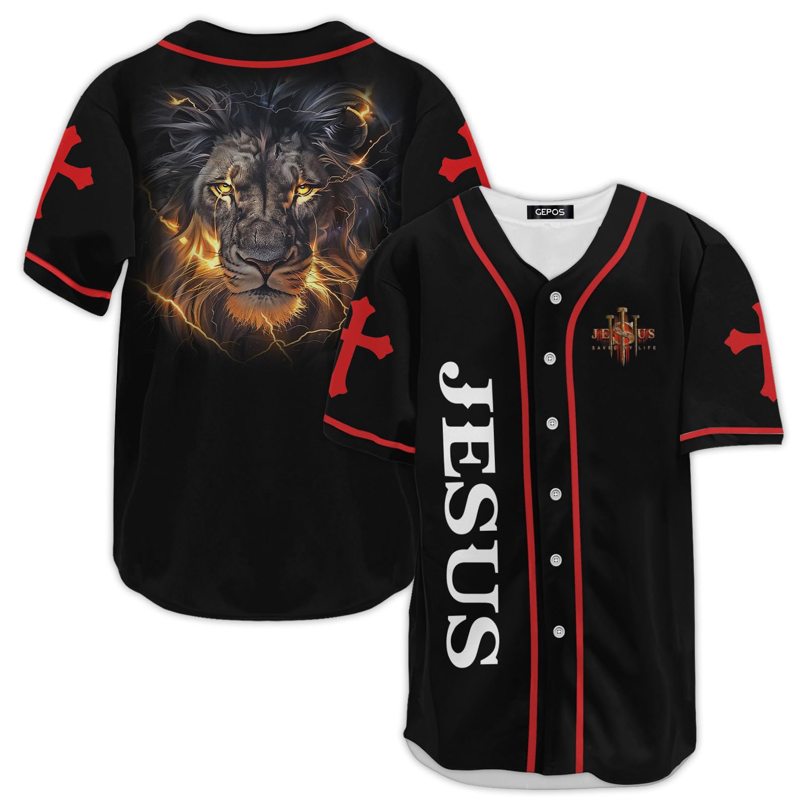 GEPOS Uniform Baseball Jersey, Sports Gifts, Casual Print Baseball Shirt, Birthday Gifts for Men Women