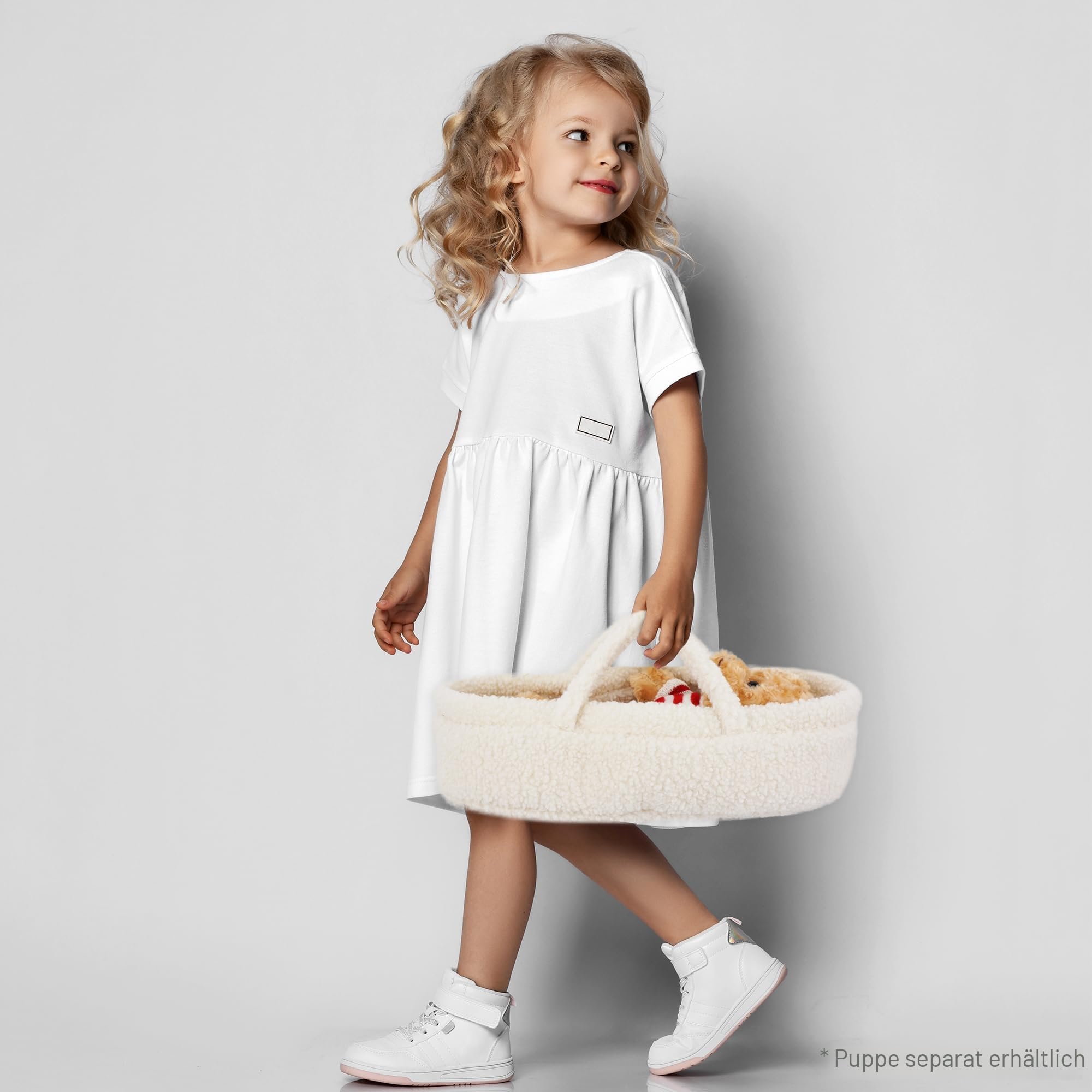 Cozy Dream Doll Stubenwagen – Baby-Puppen-Tragetasche, passend für American Girl Puppen oder Teddybären bis zu 46 cm, Weiß