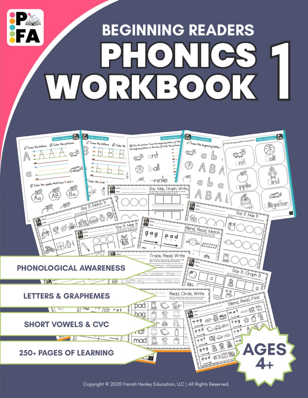 New Beginning Readers Phonics Workbook: Phonics and Alphabet Practice, Phonics for Preschoolers, Phonics Workbook for Pre K, Phonemic Awareness ... Kindergarten & First Grade (Phonics for All™)