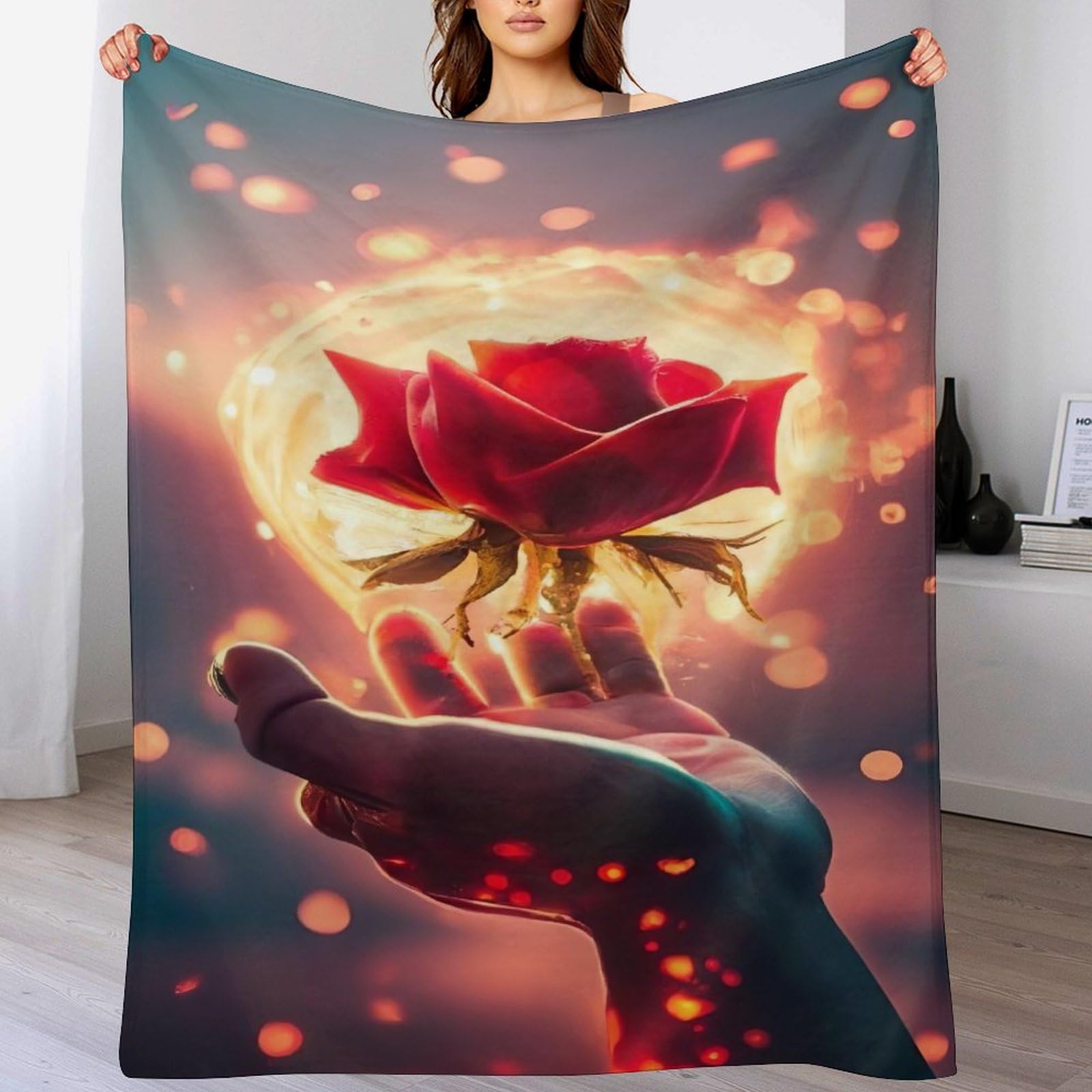Couverture rose polaire en peluche de flannel douce et moelleuse pour lit