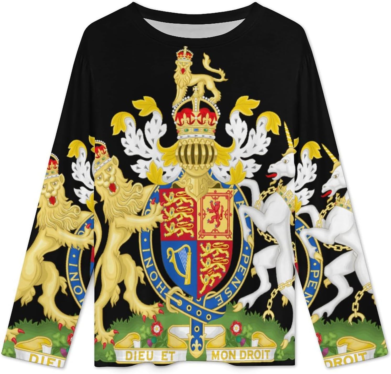 British Royal Coat of Arms England Queen Womens Pajamas Set 2 Piece Sleepwear Nightwear Lounge Funny Gifts 6XL