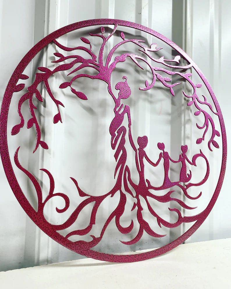 Metal Tree Of Life Tree Of Life Decor Mother With Children Wall Art