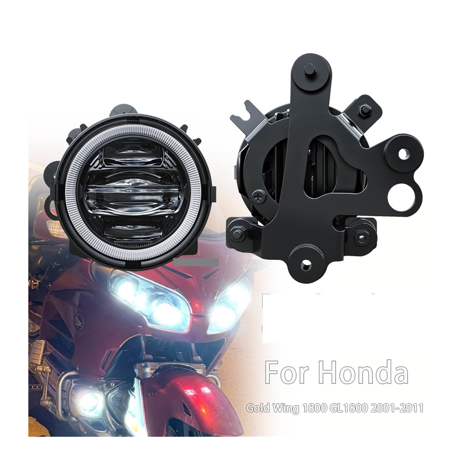 Światło Do Jazdy Motocykl Head Light DlaGoldwing 1800 GL1800 2001-2011 | Światło mijania DRL Przednie, środkowe, dolna osłona Wstawiane światła przeciwmgielne LED(Chrome)