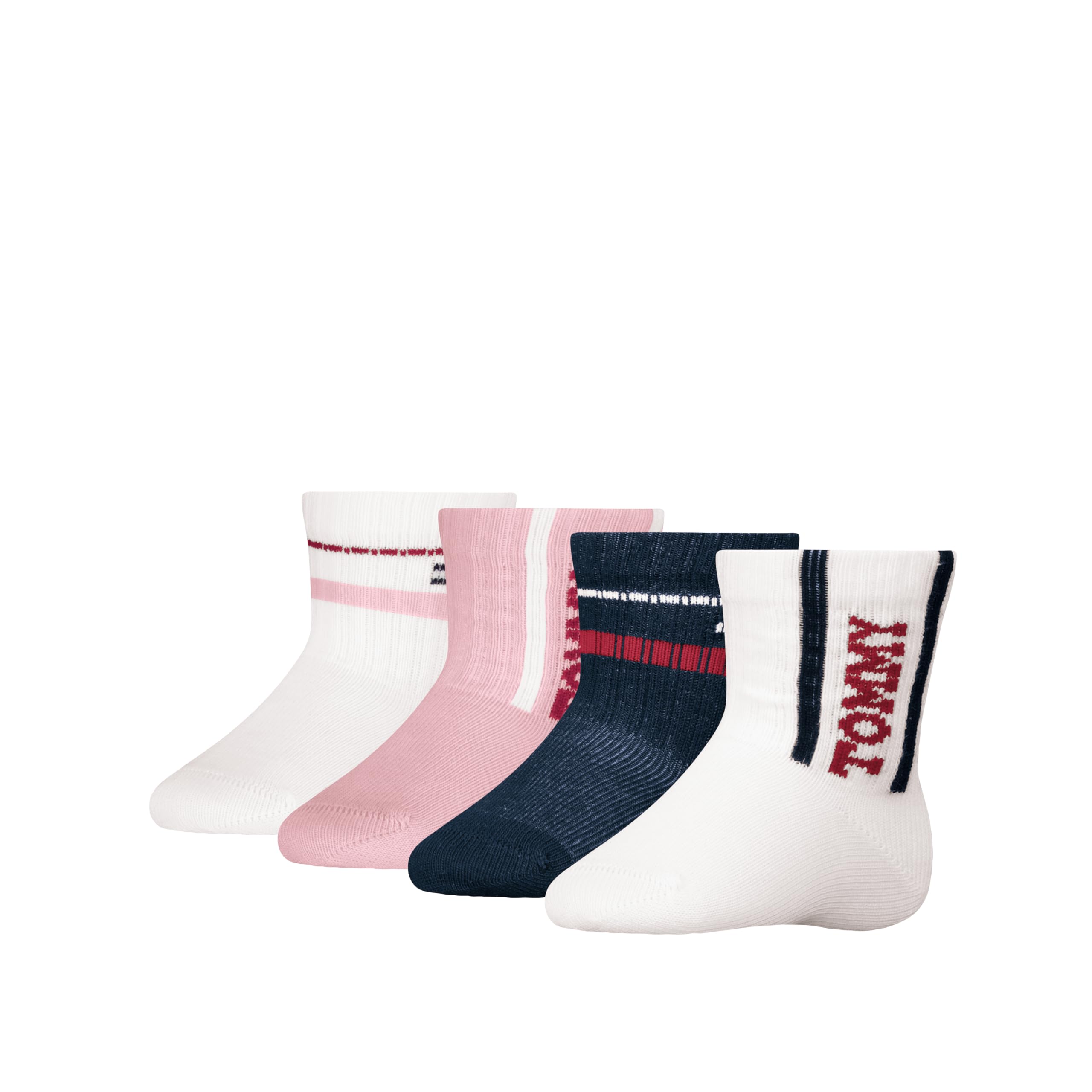 8719965009202 TH Baby Socks 4P Sport Ecom, Tommy Original/Pink, 19-22