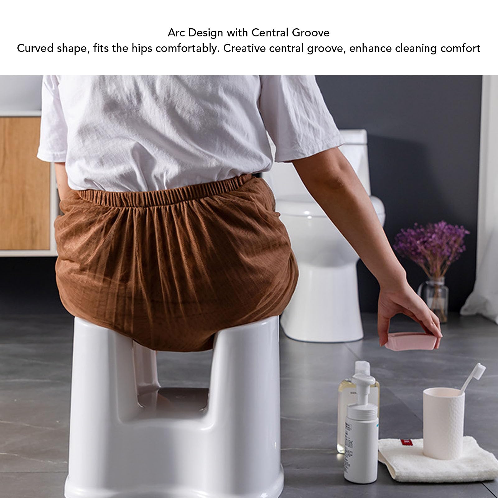 Sedia Doccia, Panca Bagno Antiscivolo Impermeabile in Plastica Ispessita con Carico Elevato, per la Sicurezza degli Adulti Anziani del Bagno