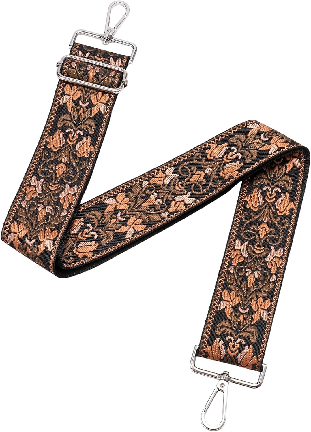 Flower Purse Strap Replacement Embroidery Crossbody Shoulder Strap for Handbag Canvas Purse Extender Accessories