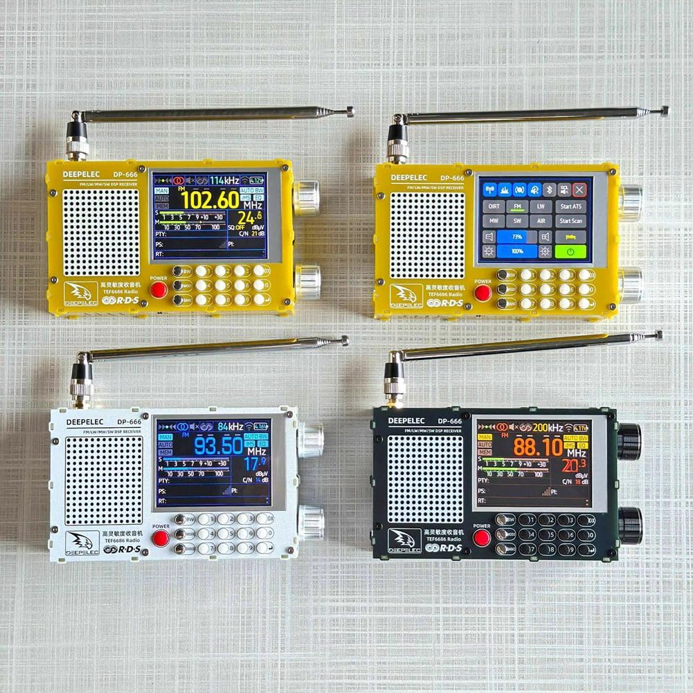DP-666 TEF6686 Radio 5000mAh Haute Sensibilité Pleine Bande FM AM FM Récepteur Radio à Ondes Courtes avec Antenne Blanc