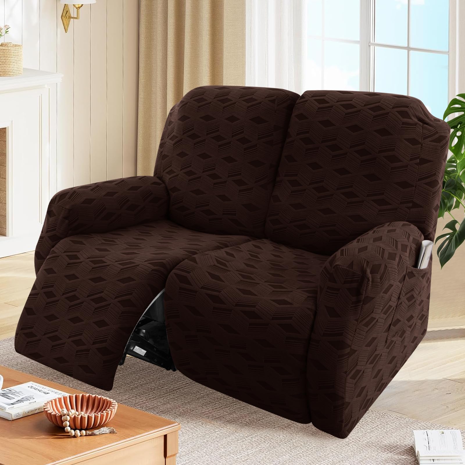 Housse fauteuil inclinable extensible protecteur meuble jacquard