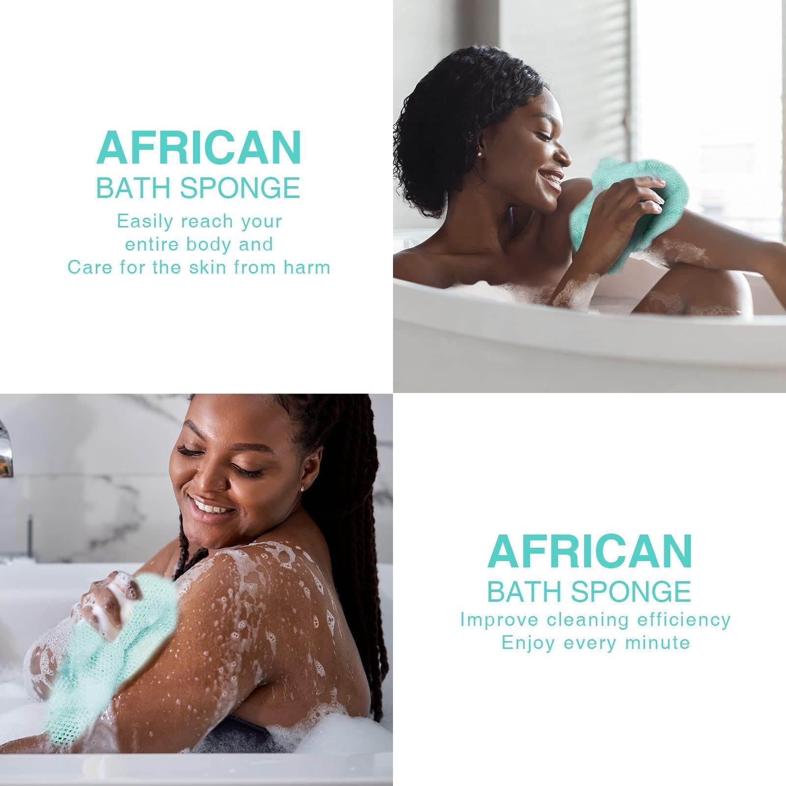 4 Pieces African Net Sponge – Effective Deep Cleansing And - View #3